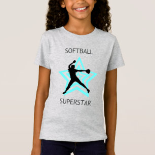 Camiseta Camisa-T Super-estrela Girls Softball