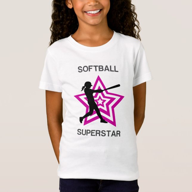 Camiseta Camisa-T Super-estrela Girls Softball (Frente)