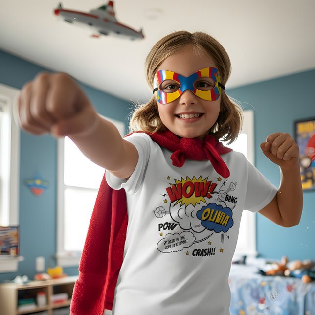 Camiseta Camisa-T Super Herói do Estilo do Livro (Criador carregado)