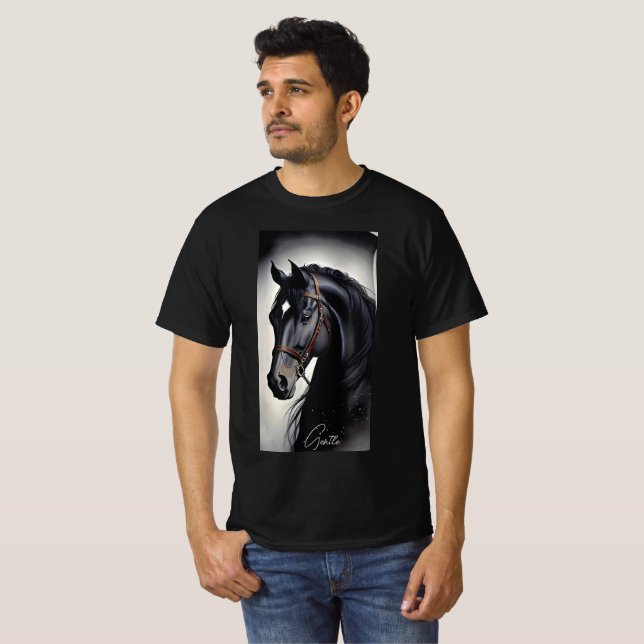 Camiseta Camisa-T Unisex Cavalo Gentil (Frente Completa)