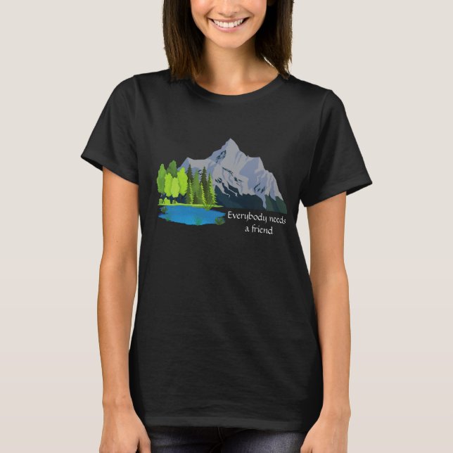 Camiseta Camisa: Todo mundo precisa de um amigo, Bob Ross Q (Frente)