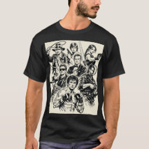 "Camisas com Contornos de Heróis de Filmes Icônico