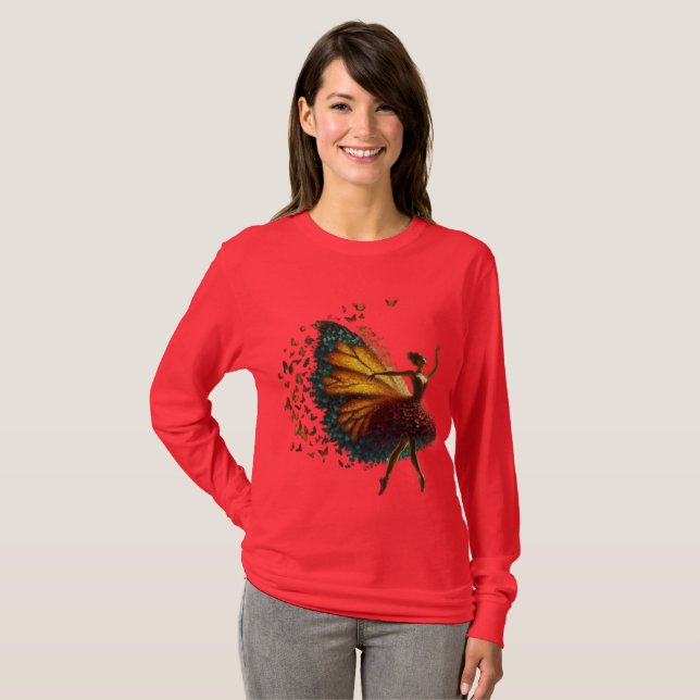 Camiseta "Camisas de Manga Longa Confortáveis e Na moda - T (Frente Completa)