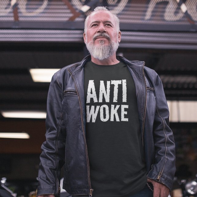 CAMISETA CAMISAS-T ANTI-WOKE A PRETO (Criador carregado)
