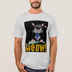 CAMISETA CAMISAS-T COM FUNÇÃO DE GATO DE PESCA