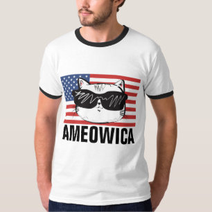 CAMISETA CAMISAS-T DE GATO AMEOWICA