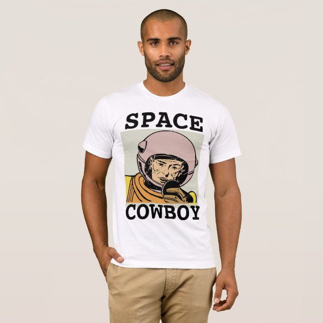 CAMISETA CAMISAS-T-SHIRTS DE HOMENS DE 1970 DO SPACE COWBOY (Frente Completa)