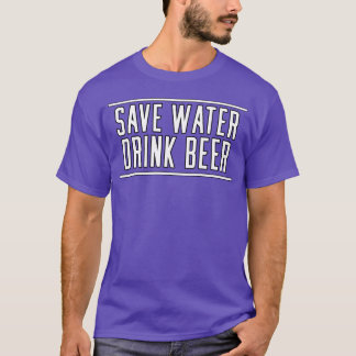 Camiseta CamisaSave Water Drink Beer estético vintage anos