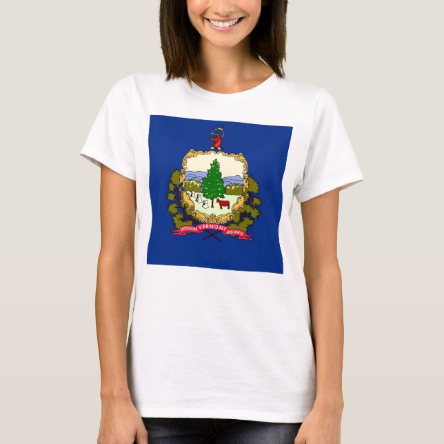 Camiseta Camiseiros com bandeira do Estado de Vermont (Frente)