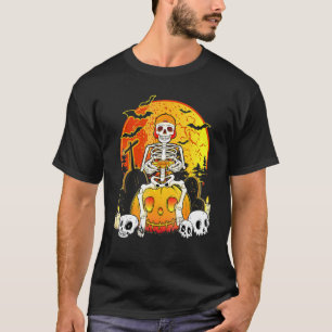Camiseta Camiseiros de Halloween masculinos assustam o esqu