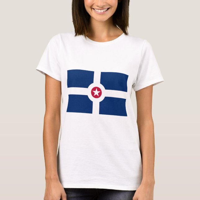 Camiseta Camiseiros de mulheres com bandeira de Indianapoli (Frente)