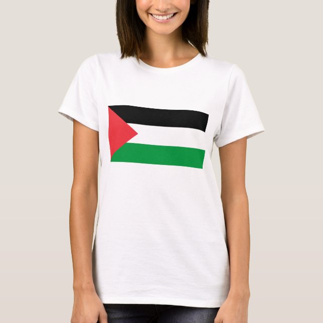 Camiseta Camiseiros Mulheres com Bandeira da Palestina (Frente)