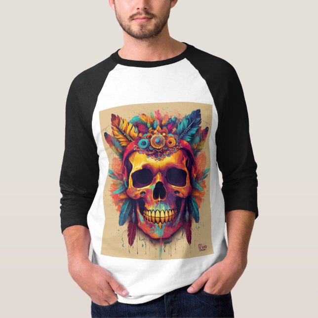 Camiseta Camiseta-ajustado regular de homens-cabeça (Frente)