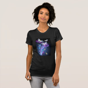Camiseta Camiseta/Borboletas, de uso feminino