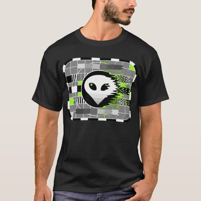 Camiseta Camiseta-camiseta alienígena preto (Frente)