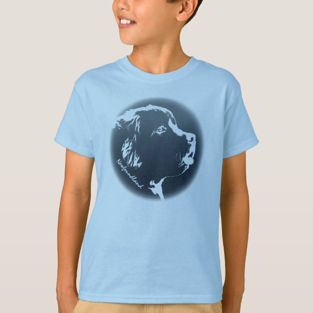 Camiseta Camiseta-Camiseta de cão do Cachorro da Terra Nova (Frente)