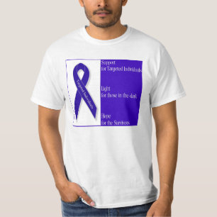 Camiseta Camiseta-chá de fita indigo de uso masculino