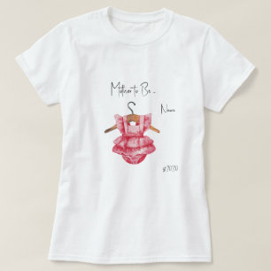 Camiseta Camiseta-Chá de fraldas-de-Vestida Rosa-A-Ser-Mãe