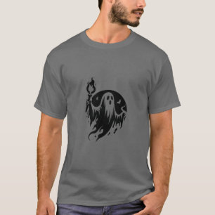 Camiseta Camiseta-Cinza com Espírito Negro
