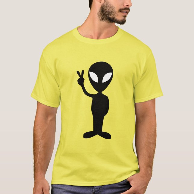 Camiseta Camiseta-corante espiral de alienígena masculino (Frente)