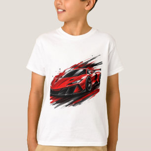 Camiseta "Camiseta de Arte Splash de Carro de Esporte Verme