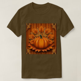 Camiseta Camiseta-de-camisa-marrom, de abóbora-laranja, de