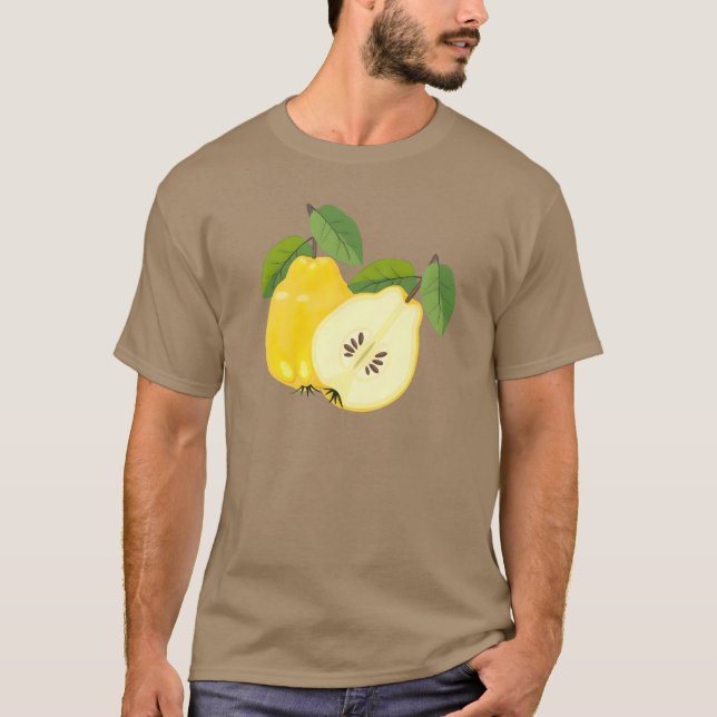 Camiseta "Camiseta de Fruta Quince | Roupa de Fruta Fofo &  (Frente)