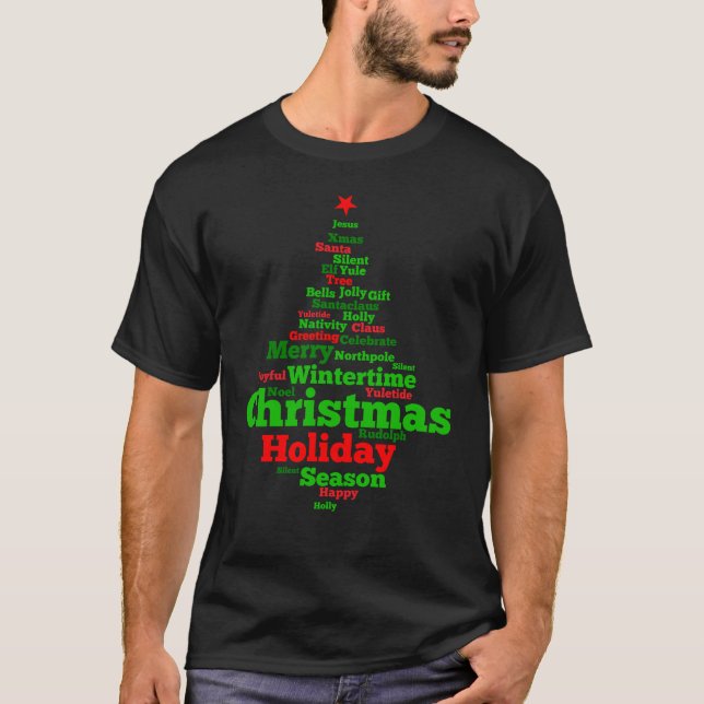 Camiseta Camiseta-de-Natal Básica Escura Masculina (Frente)