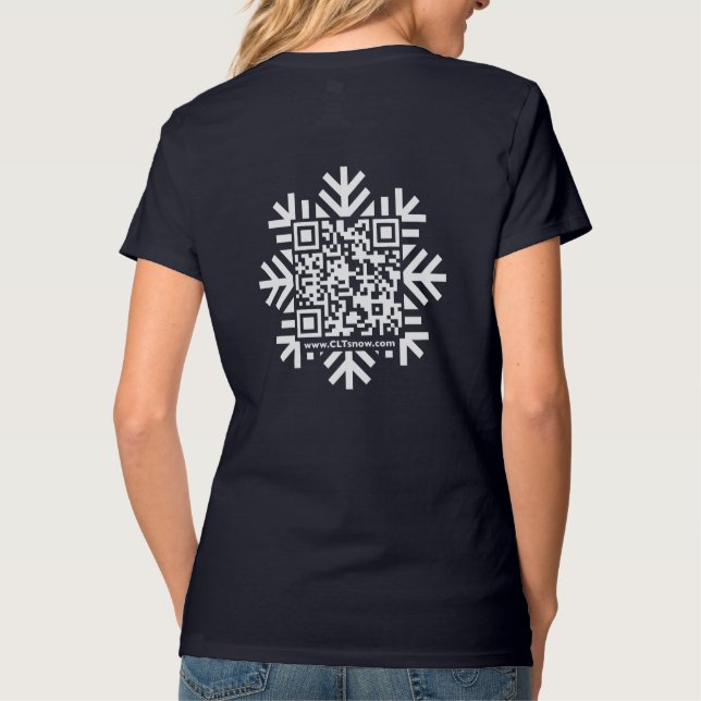 Camiseta Camiseta-de-neve com floco de neve em V-Neck, de u (Verso)