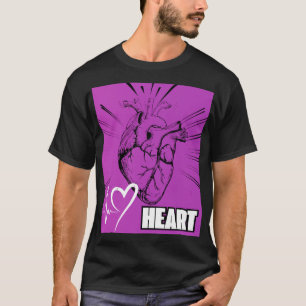Camiseta Camiseta-Design de-Coração Roxo