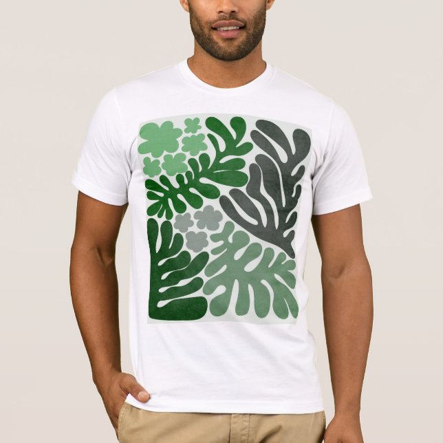 Camiseta Camiseta-Design de folha de folhas, de uso masculi (Frente)