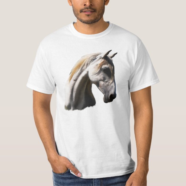 Camiseta Camiseta-do-amante de animais de arte equina branc (Frente)