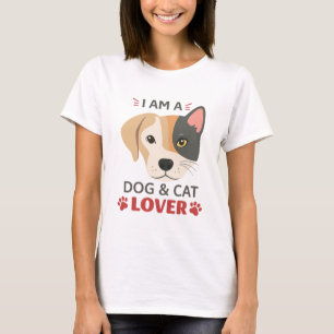 Camiseta Camiseta-do-gato e do cão-do-gato - Animais de est