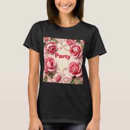 Camiseta Camiseta-do-partido das Rosas Rosa, de uso feminin