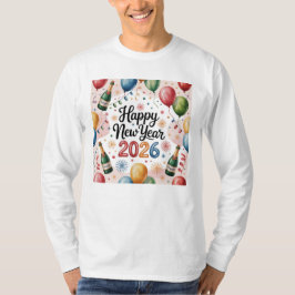 Camiseta Camiseta-Feliz Ano Novo 2026 Família Combinando