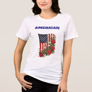Camiseta - Camiseta Feminina da Bandeira Americana