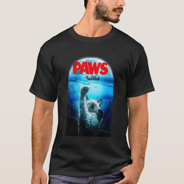 Camiseta Camiseta, Gato Siames como Monstro do Terror Profu (Frente)