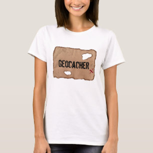 Camiseta Camiseta: Geocacher (Mapa do tesouro)