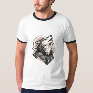Camiseta "Camiseta Geométrica do Lobo Majestoso"