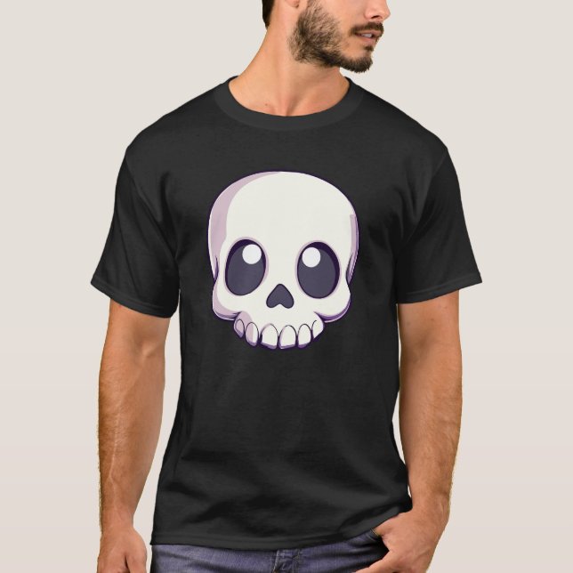 Camiseta Camiseta-Gótico Kawaii, Cute-Skull, de uso masculi (Frente)