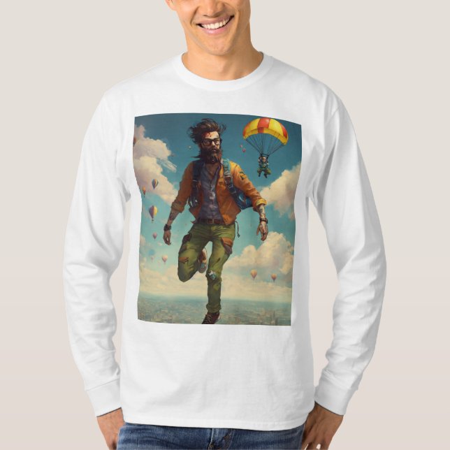 Camiseta "Camiseta-Hipster Zombie (sem barba) de mergulho n (Frente)