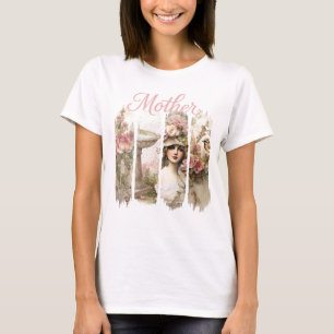 Camiseta Camiseta-mãe de Botânica rosa