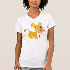 Camiseta Camiseta-mãe-leão e cubo-mulher