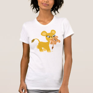 Camiseta Camiseta-mãe-leão e cubo-mulher
