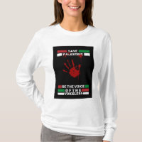 Camiseta-manga das mulheres na Palestina Livre | S
