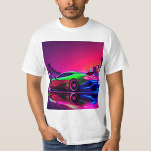 Camiseta **Camiseta Neon Racer - Esportes Retro-Futuros dos