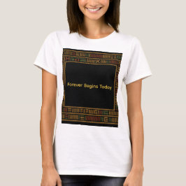 Camiseta Camiseta-Padrão Dourada africana Kente