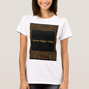 Camiseta Camiseta-Padrão Dourada africana Kente