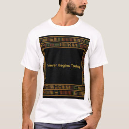 Camiseta Camiseta-Padrão Dourada africana Kente