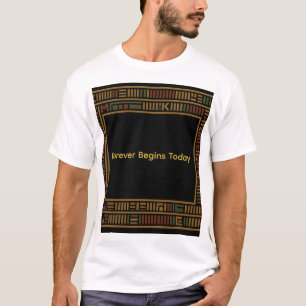 Camiseta Camiseta-Padrão Dourada africana Kente